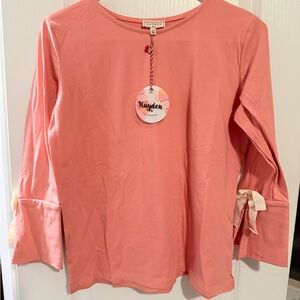 Hayden Coral Long Sleeve Blouse